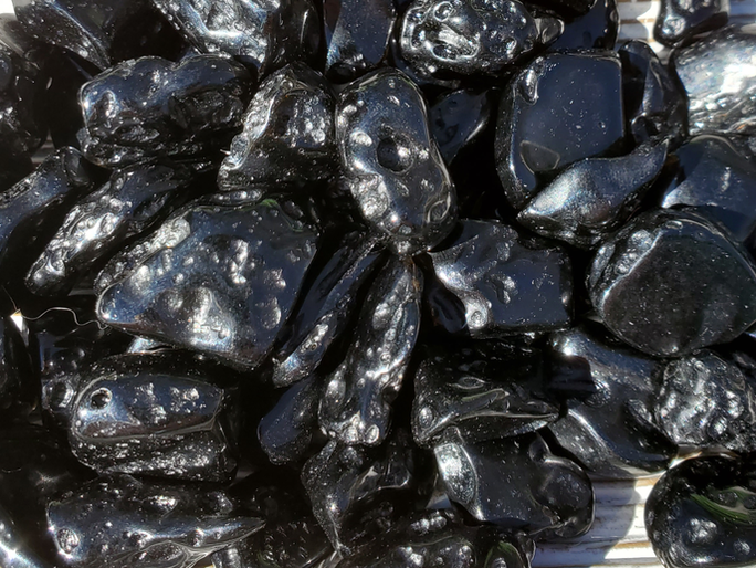 Black Indochinite Tektite Stone 7 To 15 Grams Size Pieces 10 Pc Lot Plastic Box 